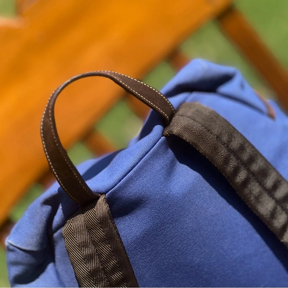 AUTHENTIC Prada Tessuto Nylon Bright Blue Double Buckle Backpack.